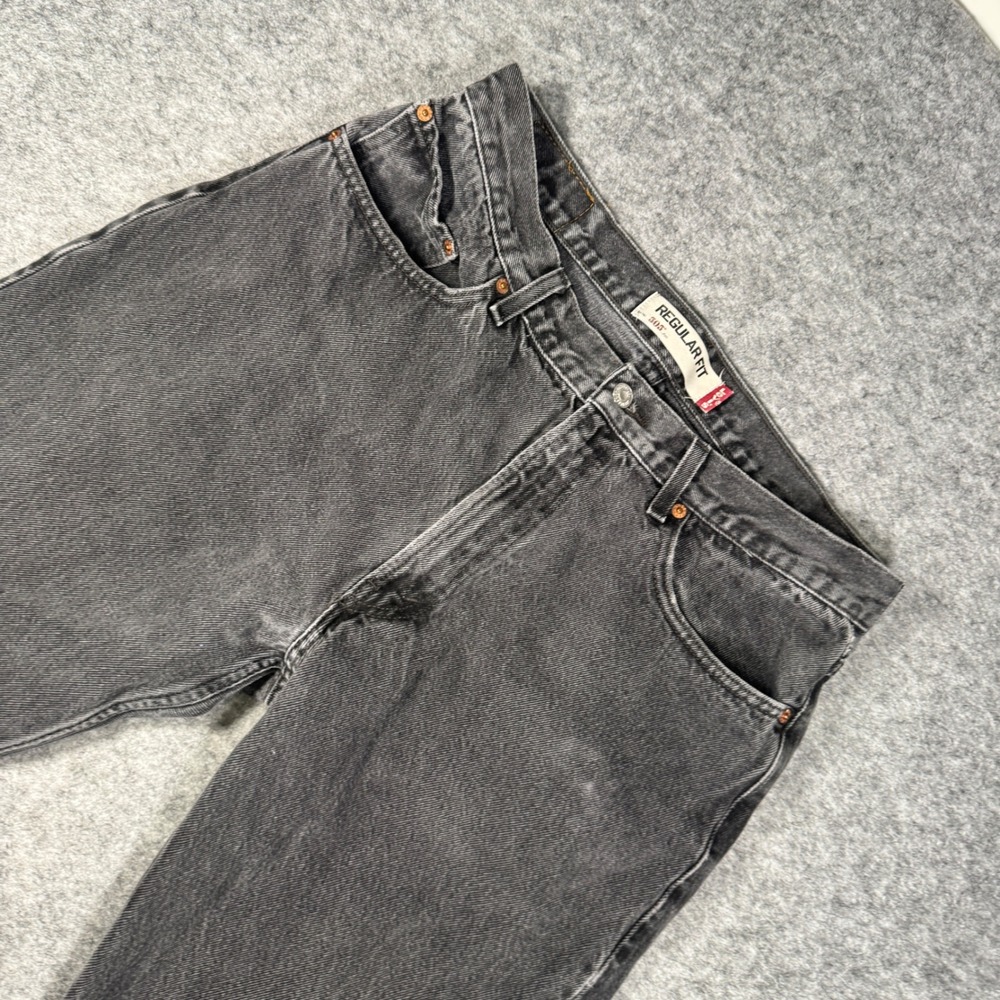 Levis 505 Regular Fit Jeans Mens 36x30 Faded Black‎ Denim Straight Leg 005050260
